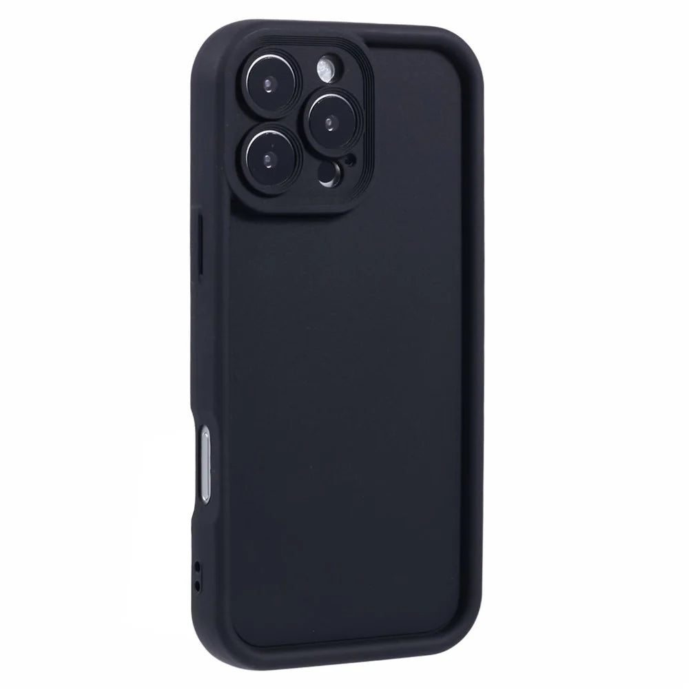 For iPhone 16 Pro Max Case Grooved Design TPU Anti-Slip Phone Cover - Black - 1