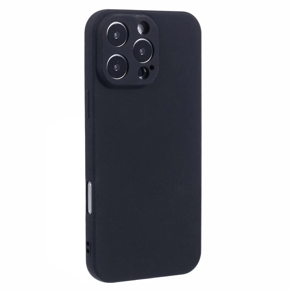 For iPhone 16 Pro Case Matte TPU Non-Slip Protective Phone Cover - Black - 1
