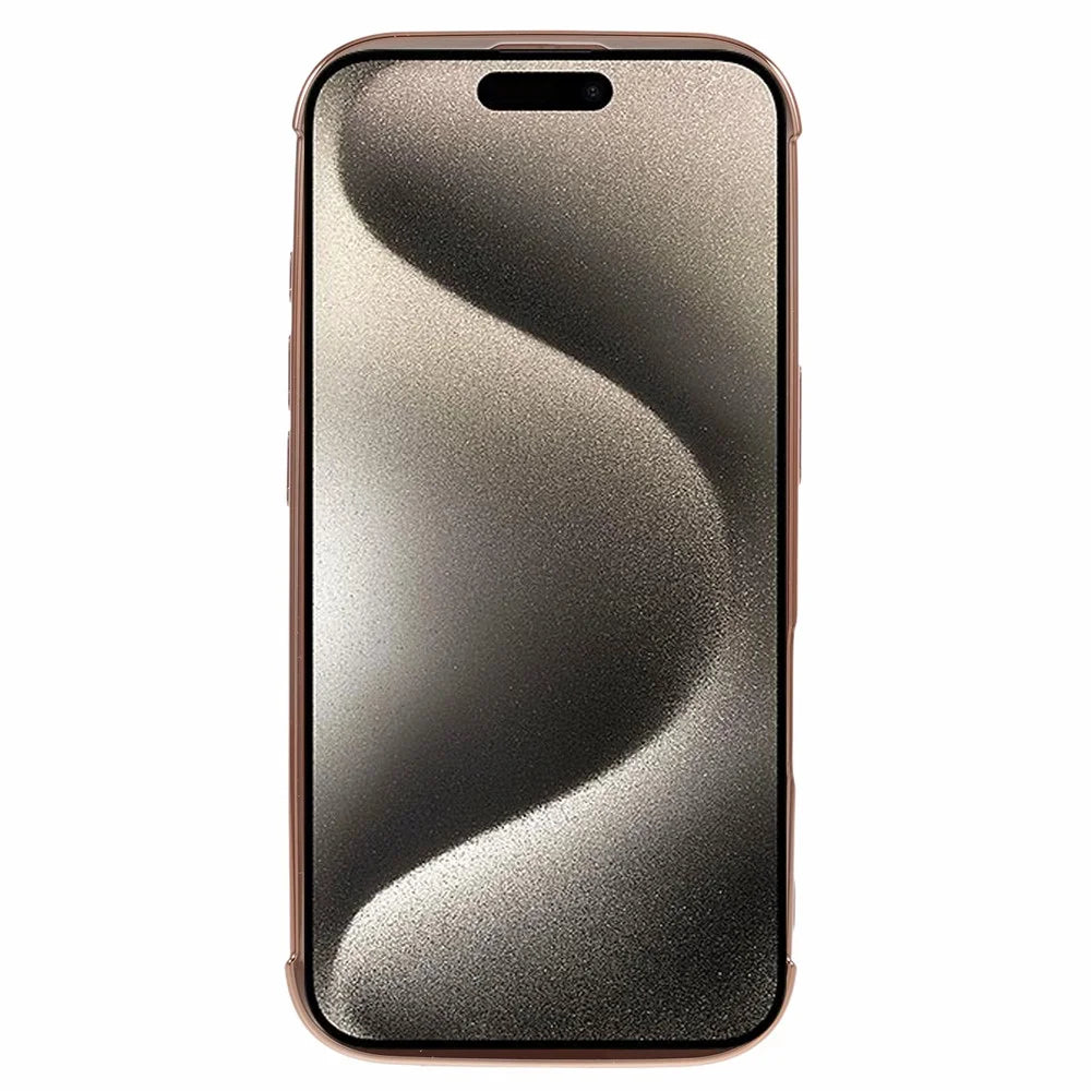 For iPhone 16 Case Compatible with MagSafe Electroplated TPU Phone Cover Hollow Love Hearts - Ivory White - 2