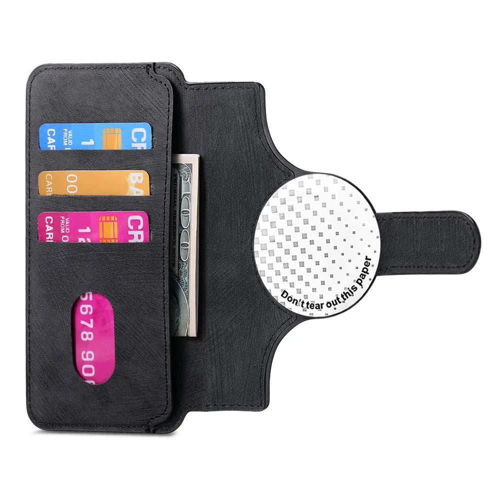 CASENEO MW-03S Magnetic Detachable Phone Cover for 6.9 inch Phone Retro Leather Wallet Stand - Black - 2