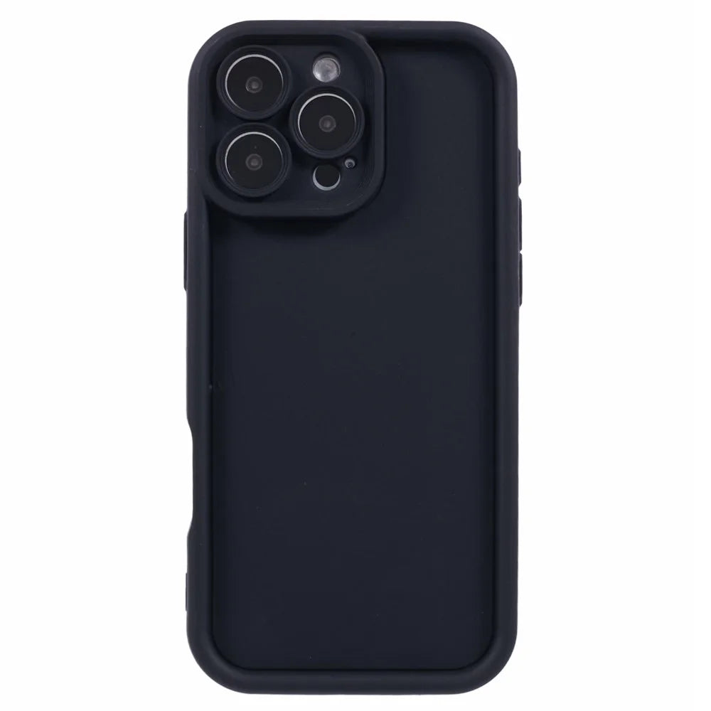 For iPhone 16 Pro Case Grooved Design TPU Anti-Slip Phone Cover - Black - 3