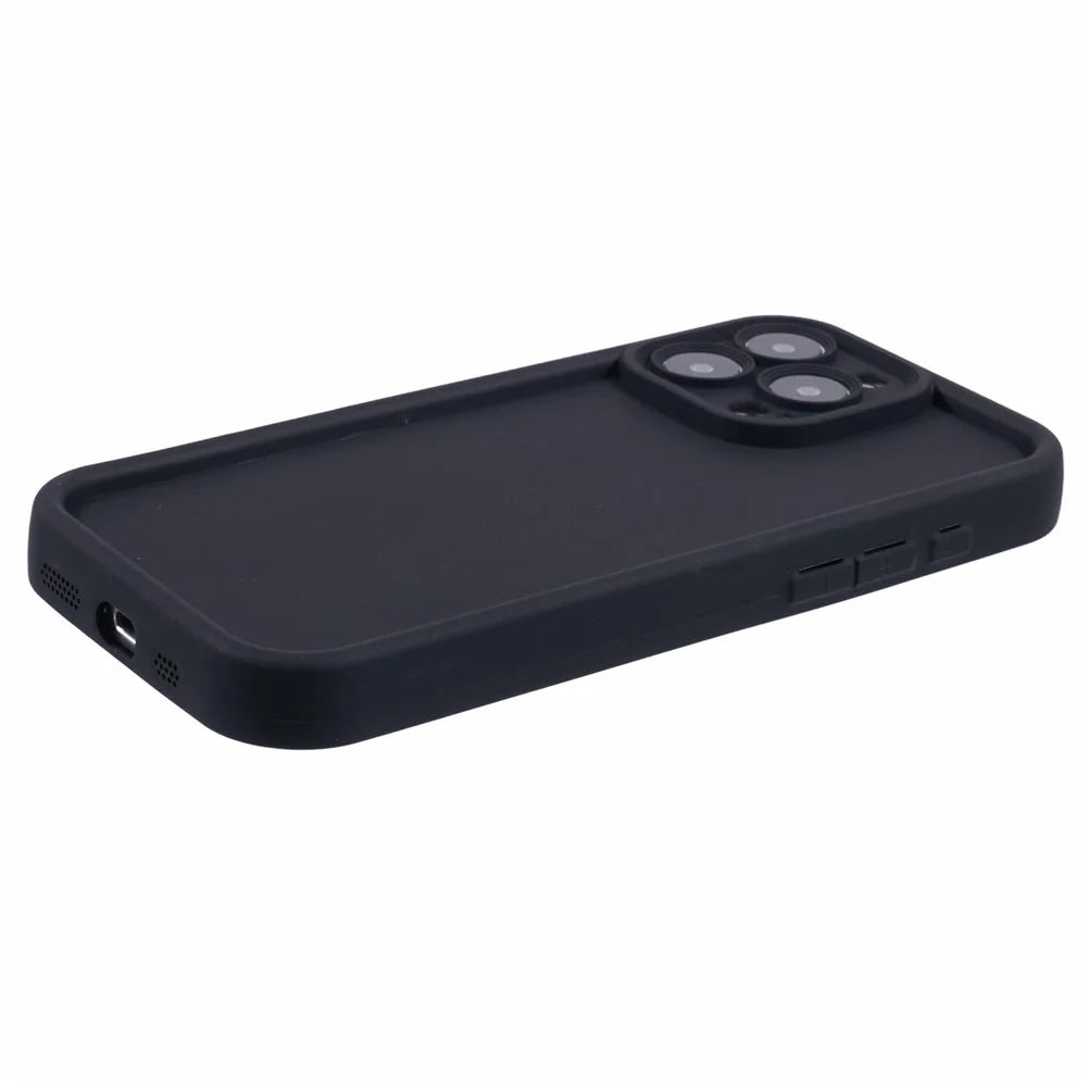 For iPhone 16 Pro Case Grooved Design TPU Anti-Slip Phone Cover - Black - 5
