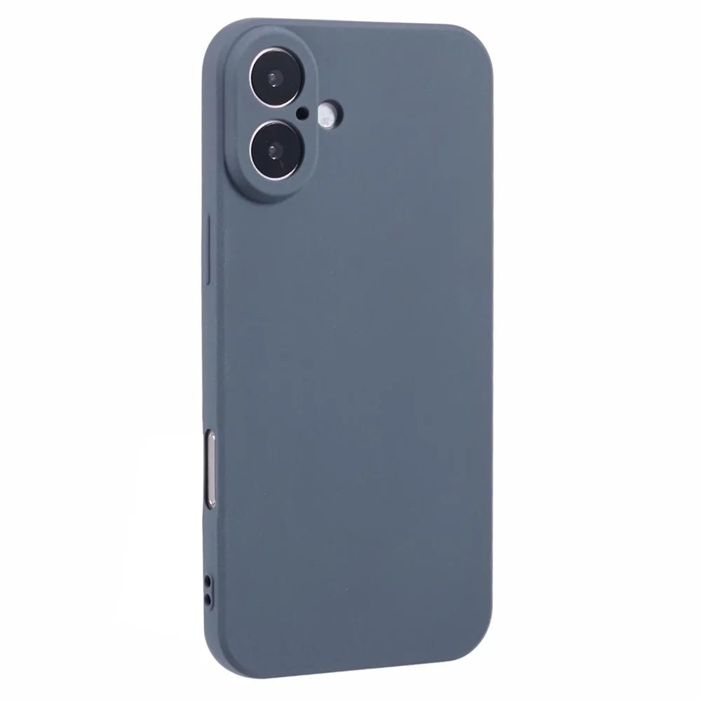 For iPhone 16 Case Matte TPU Non-Slip Protective Phone Cover - Grey - 1