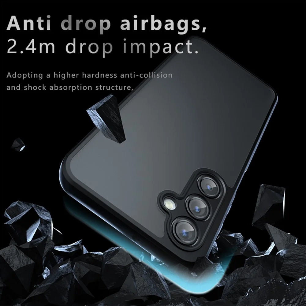 For Samsung Galaxy A16 5G / A16 4G Case Skin-Touch TPU + PC Matte Phone Back Cover, Transparent Black - 3