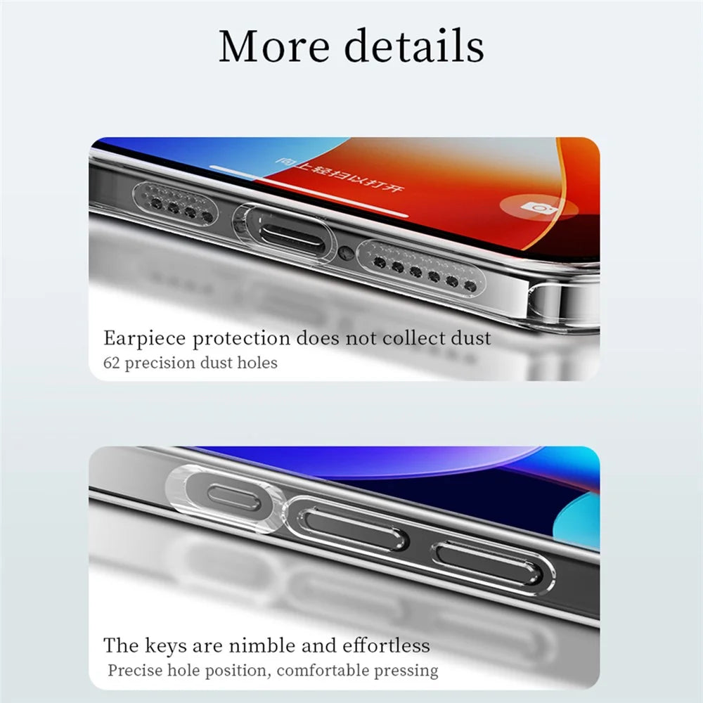 SULADA For iPhone 16 Clear Case TPU +Tempered Glass Shockproof Phone Case - Transparent - 4