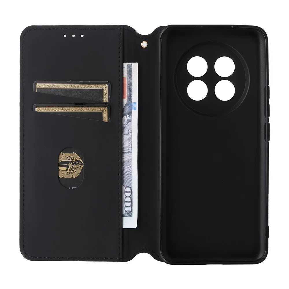 For Realme 14 Pro Lite 5G / 13 Pro 5G (Global) / 13 Pro+ 5G (Global) Wallet Case Rhombus Imprinted Leather Phone Cover - Silver - 6