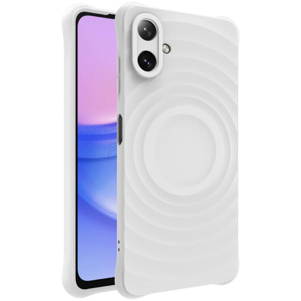 IMAK UC-6 Series for Samsung Galaxy A06 4G Case Water Drop Texture Anti-Skid Matte TPU Cover - Matte White - 1