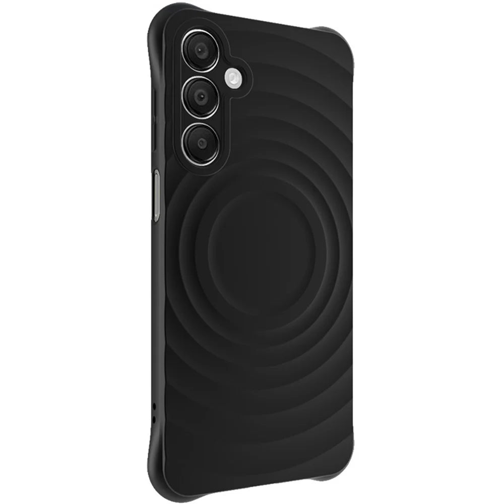 IMAK UC-6 Series for Samsung Galaxy A16 Case Water Drop Texture Anti-Skid Matte TPU Cover - Matte Black - 4