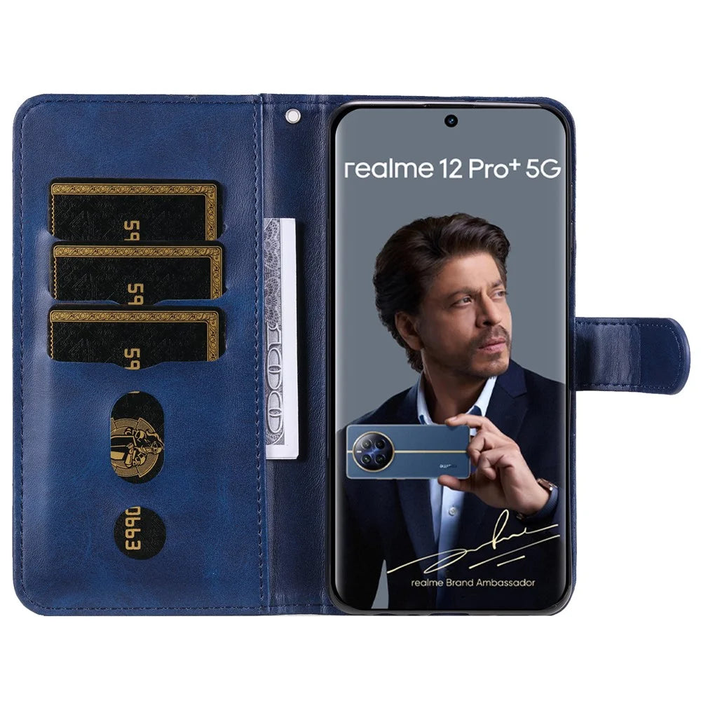 For Realme 13 Pro 5G (Global) / 13 Pro+ 5G (Global) / P1 Pro 5G / 12 Pro+ 5G / 12 Pro 5G Case Zipper Wallet PU Leather Phone Cover - Blue - 2