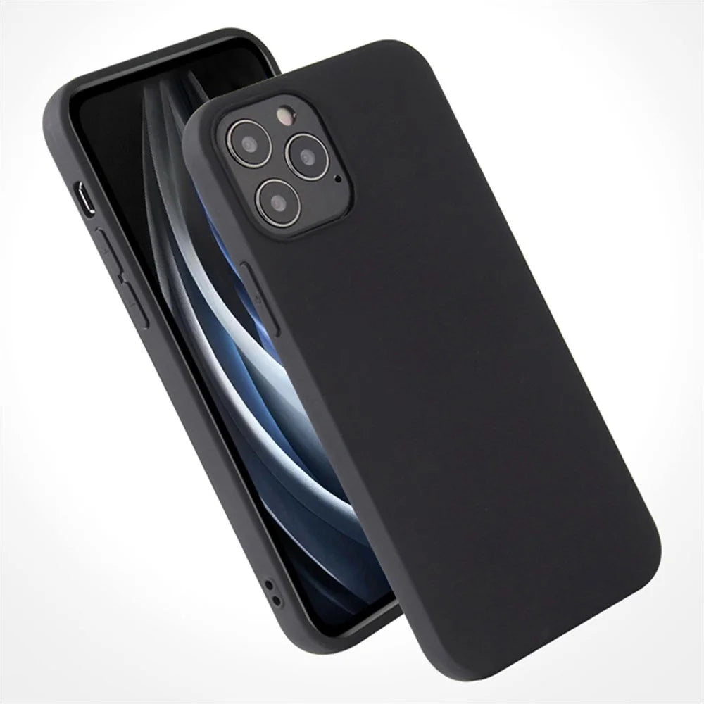 For iPhone 16 Pro TPU Phone Case Matte Anti-Fingerprint Protective Cover - Black - 2