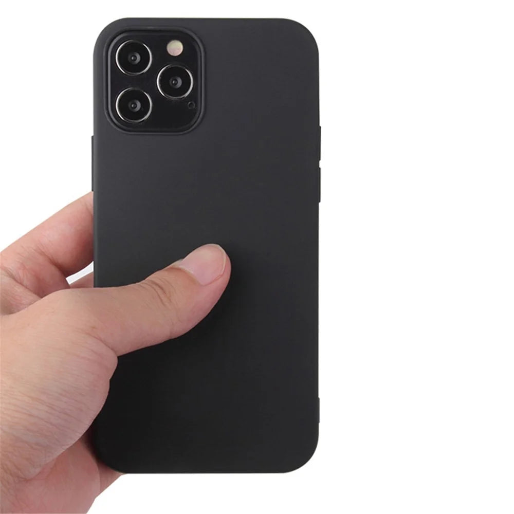 For iPhone 16 Pro Max TPU Phone Case Matte Anti-Fingerprint Protective Cover - Black - 3