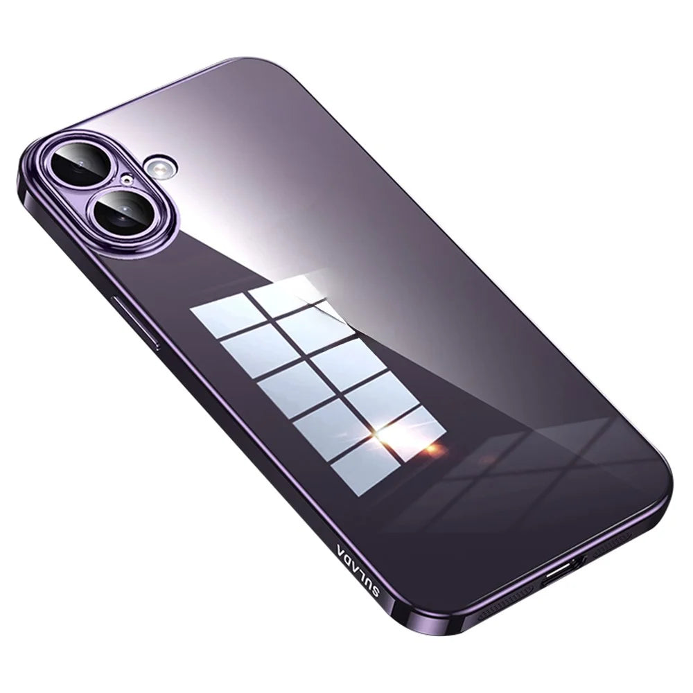 SULADA For iPhone 16 Plus Case Ultra-Thin Electroplated TPU Clear Phone Cover - Purple - 1