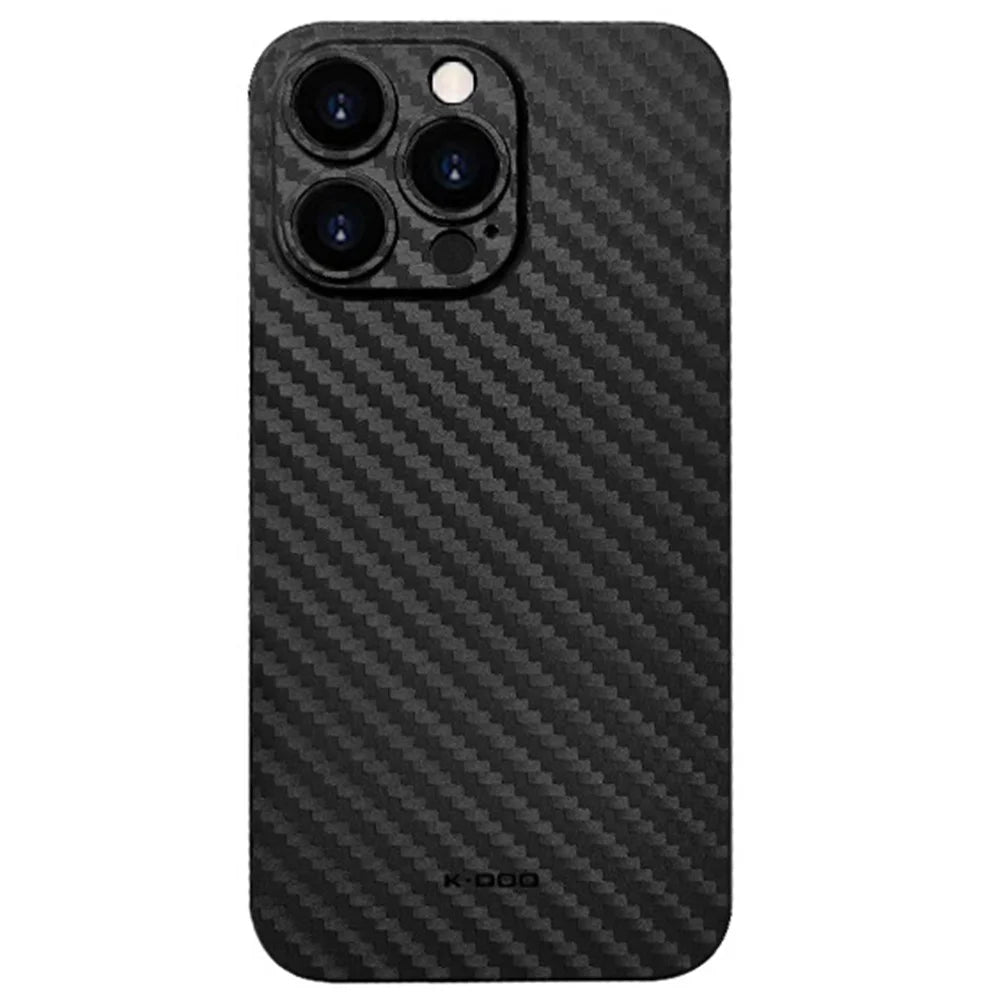 KZDOO For iPhone 16 Pro Max Compatible with MagSafe Carbon Fiber Texture Ultra Thin PP Phone Cover - Black - 1