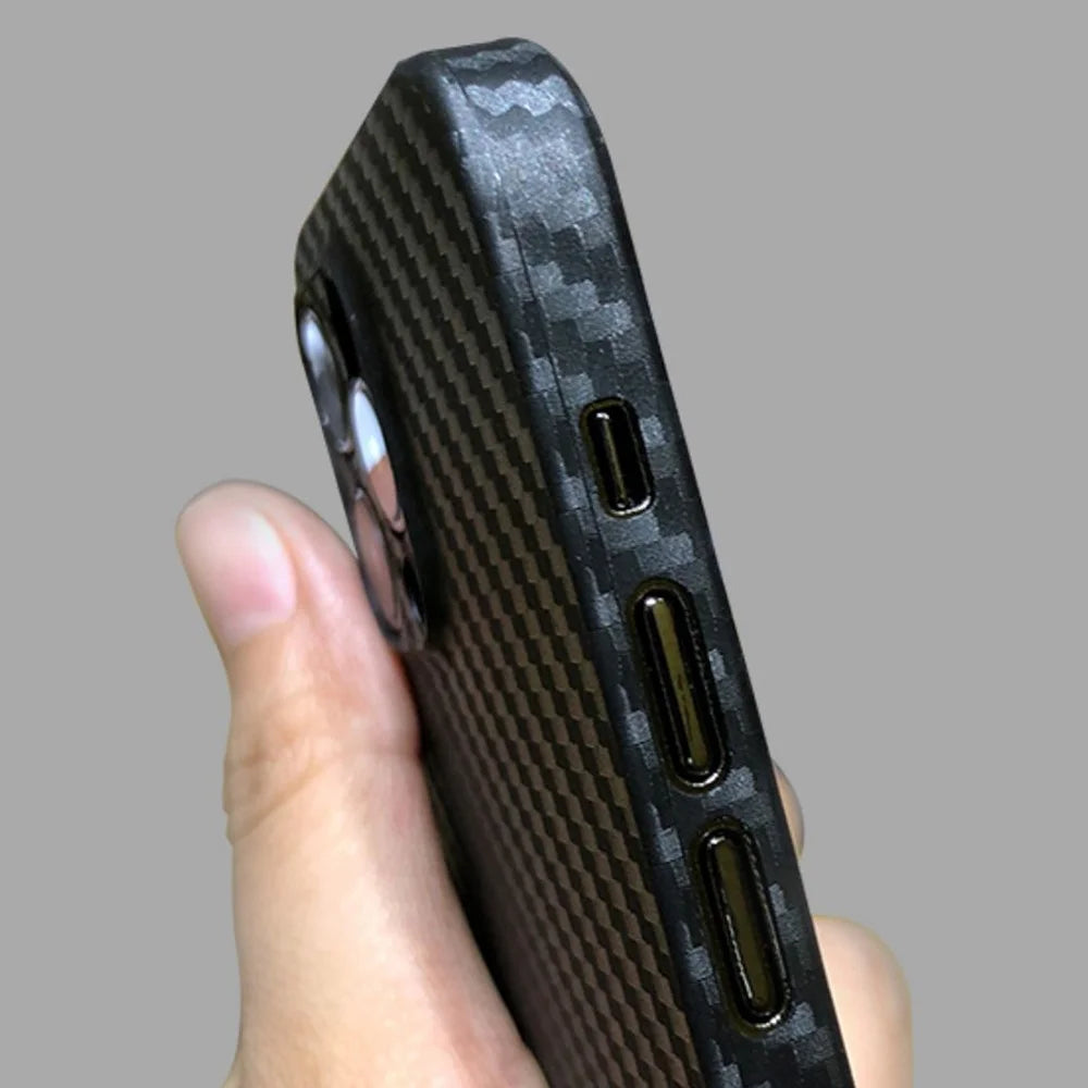KZDOO For iPhone 16 Pro Max Compatible with MagSafe Carbon Fiber Texture Ultra Thin PP Phone Cover - Black - 2