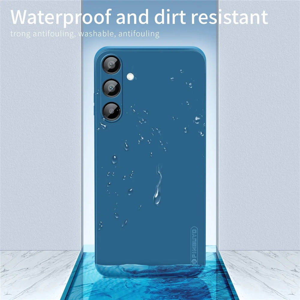 PINWUYO JK Touching Series For Samsung Galaxy A16 5G / A16 4G Case Silky Touch Soft TPU Phone Back Cover - Navy Blue - 6