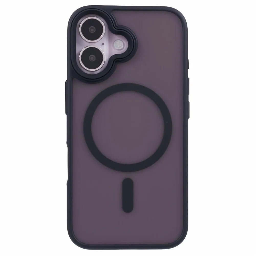 For iPhone 16 Case Compatible with MagSafe TPU+PC Rubberized Finish Phone Cover - Black - 3