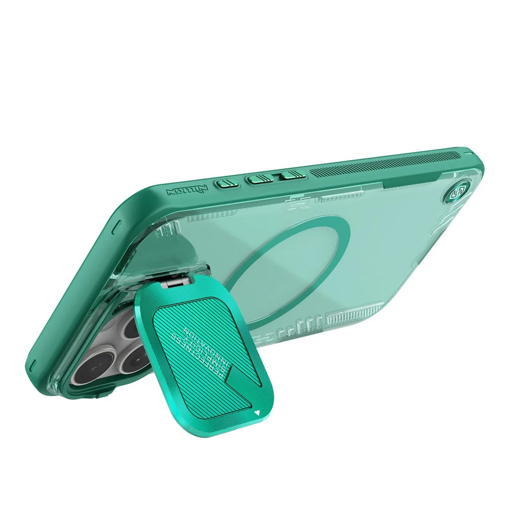 NILLKIN Iceblade CamProp Magnetic Series For iPhone 16 Pro Max Case Compatible with MagSafe PC+TPU Phone Cover Slide Lens Lid - Green - 2