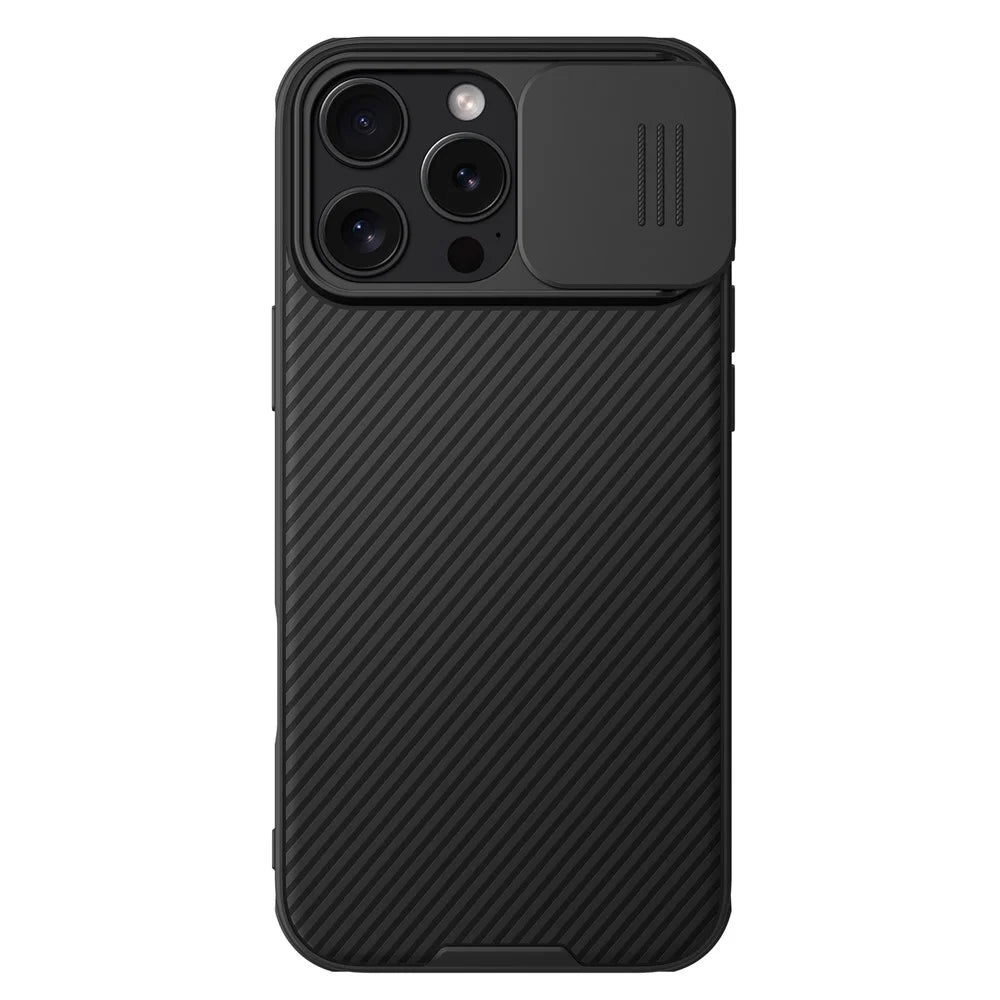 NILLKIN Camshield Pro Series for iPhone 16 Pro Case PC+TPU Slide Camera Lid Phone Cover - Black - 1