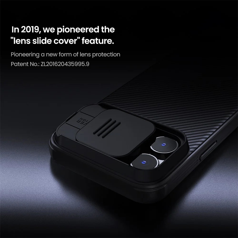 NILLKIN Camshield Pro Series for iPhone 16 Pro Case PC+TPU Slide Camera Lid Phone Cover - Black - 6