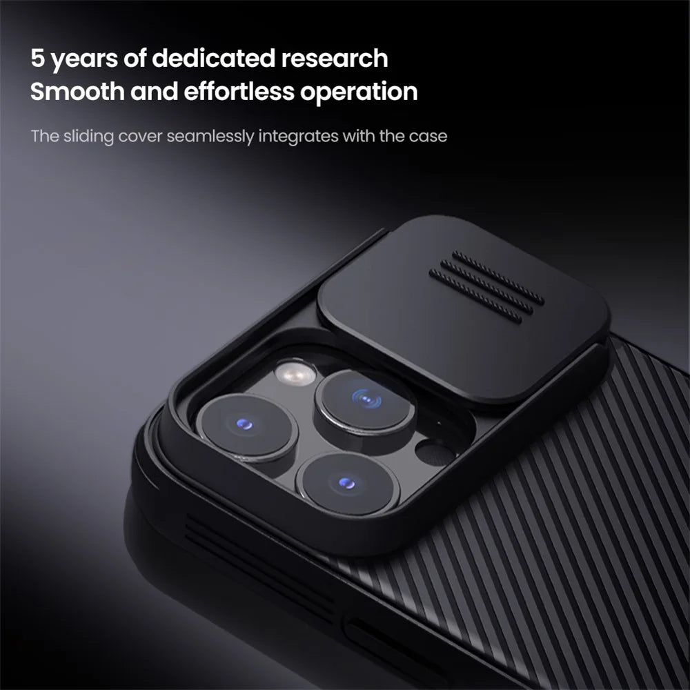 NILLKIN Camshield Pro Series for iPhone 16 Pro Case PC+TPU Slide Camera Lid Phone Cover - Black - 7