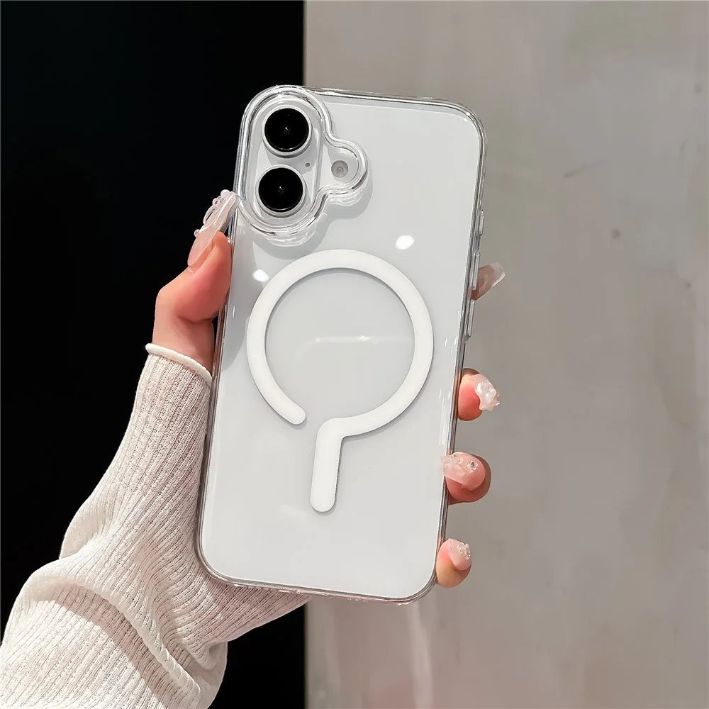 For iPhone 16 Plus Case Compatible with MagSafe Protective TPU+PC Phone Cover - White - 2