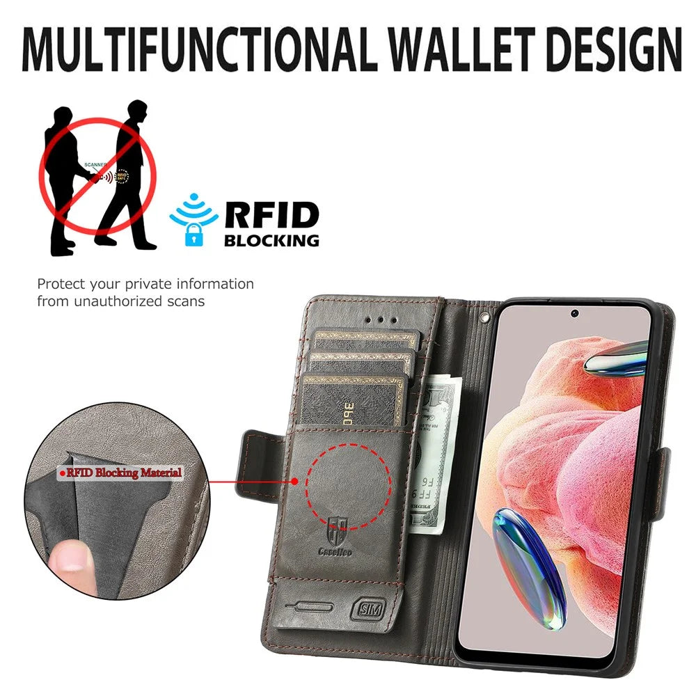 For HMD Pulse Pro Phone Cases CASENEO PU Leather Cover Stand with RFID Blocking Wallet - Black - 5