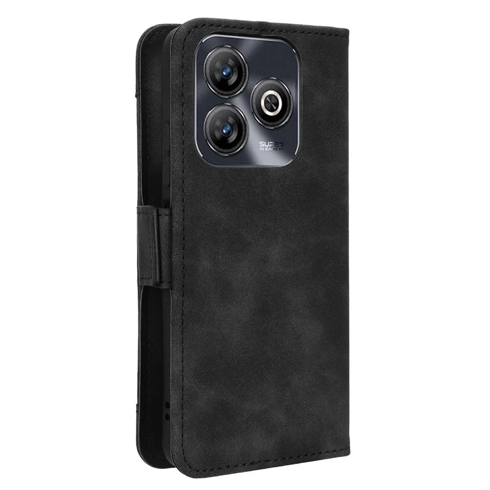For ZTE Blade A75 4G Leather Case Phone Wallet Cover with Multiple Card Slots - Black - 7