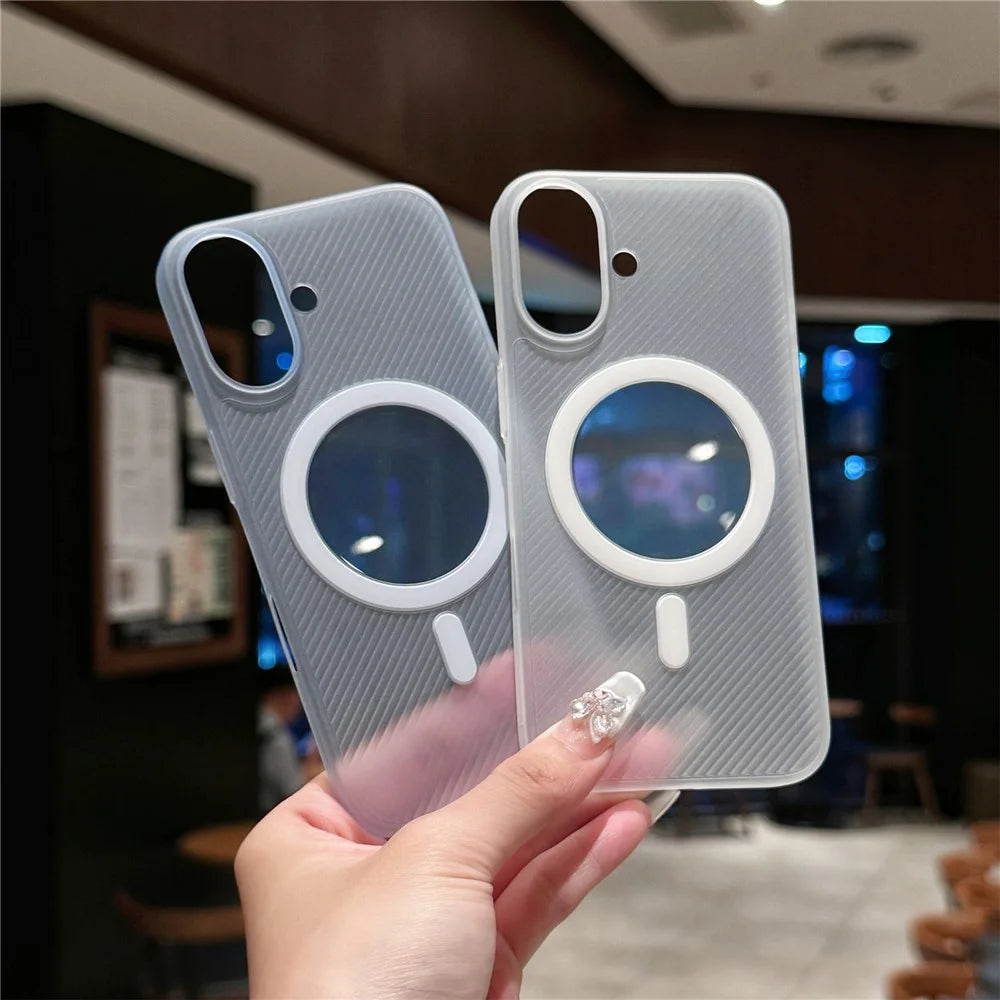 For iPhone 16 Case Compatible with MagSafe Matte PP Ultra-Thin Phone Cover - Transparent Blue - 2