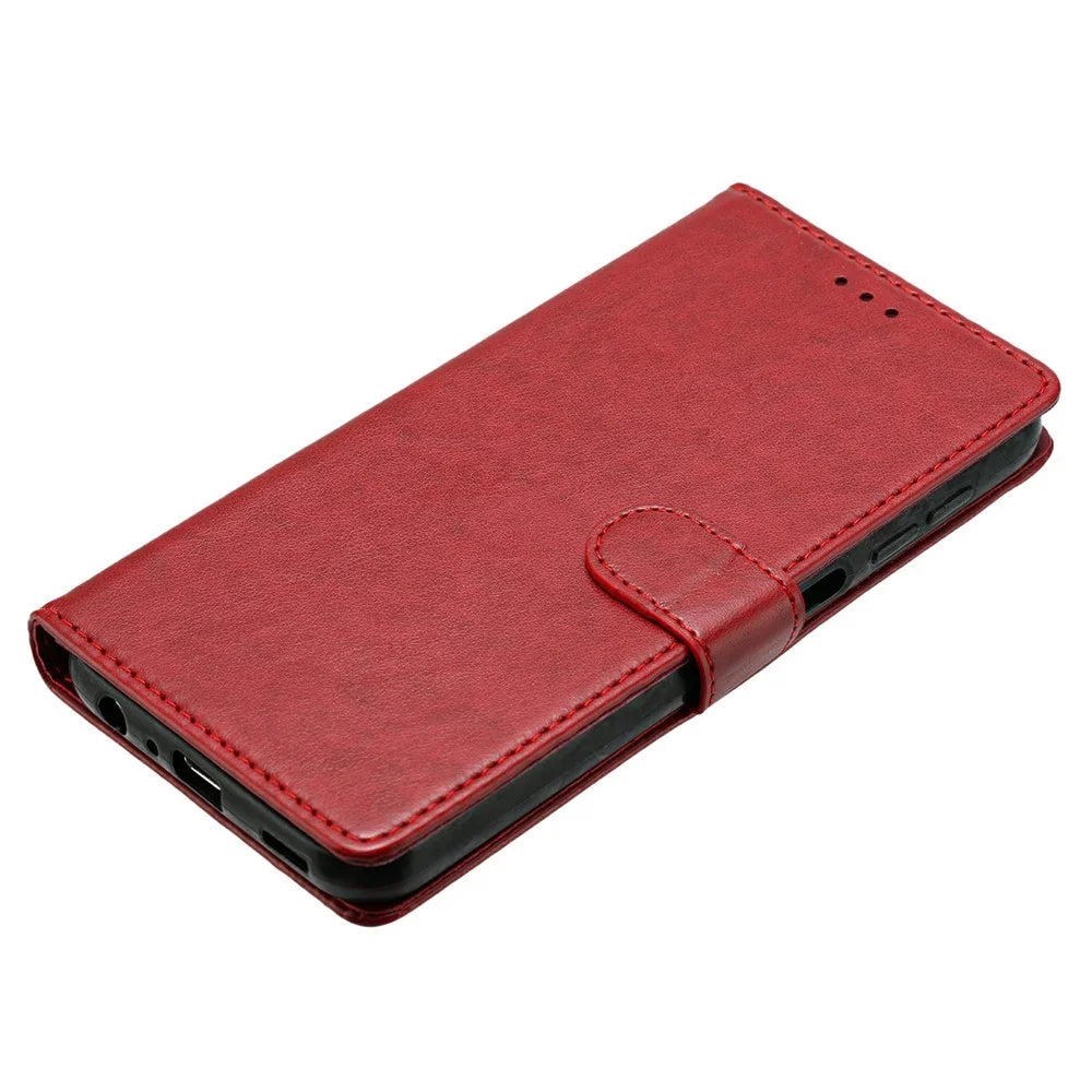 For Samsung Galaxy A04s 5G Leather Phone Case Wallet Stand Cover with Handy Strap - Red - 4