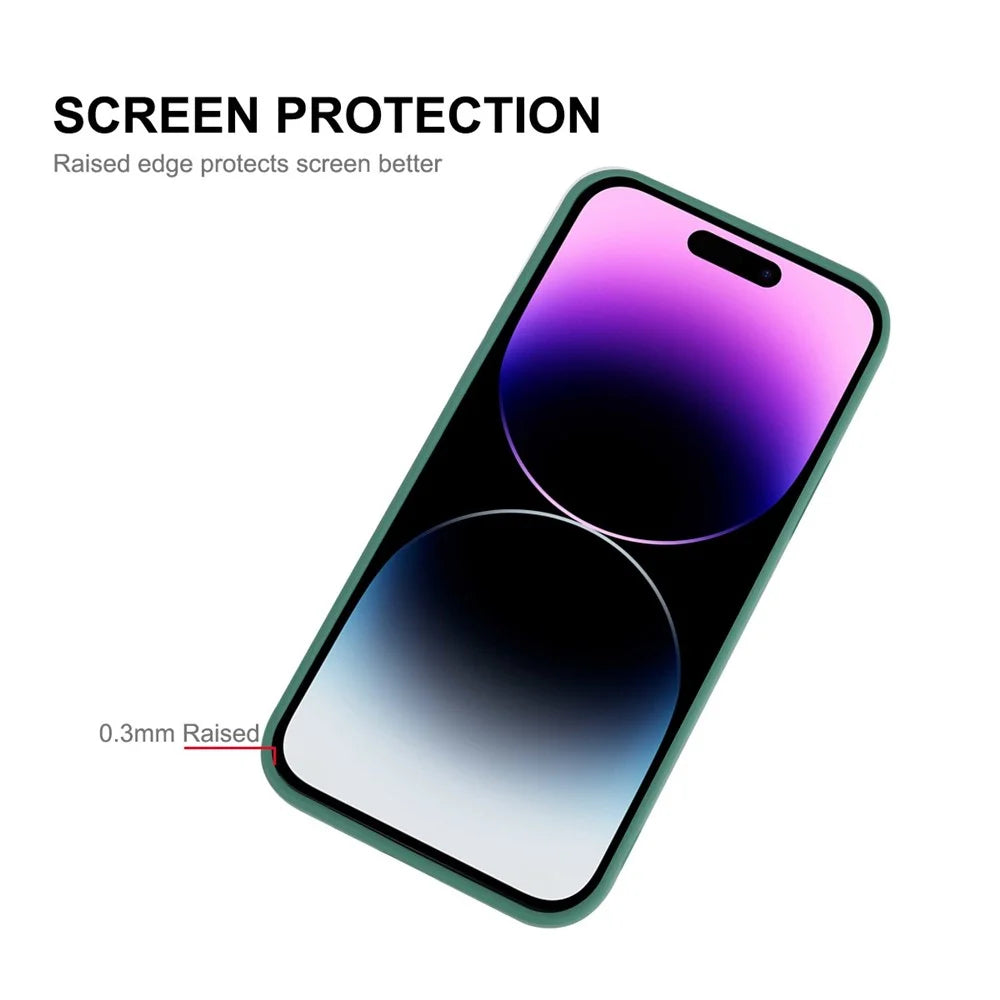 ENKAY HAT PRINCE For iPhone 14 Pro Liquid Silicone Flexible Anti-drop Case Solid Color Camera Lens Precise Cutout Phone Cover - Blackish Green - 2