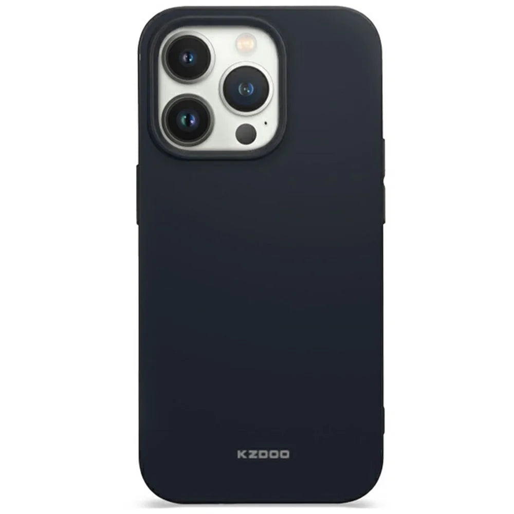 KZDOO Q Series For iPhone 16 Pro Max Case Frosted Back Anti-Fingerprint TPU Phone Cover - Black - 1