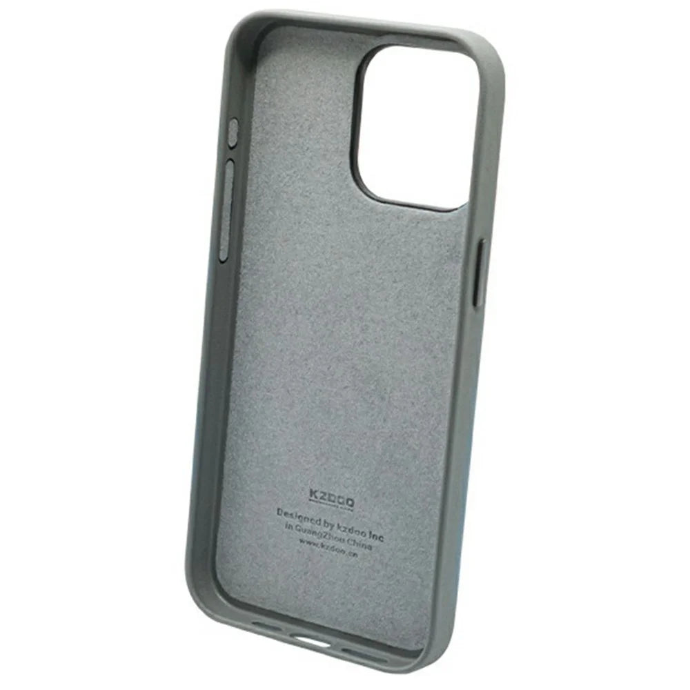KZDOO Noble Collection Series For iPhone 16 Pro Max Case PU+PC Shockproof Phone Cover - Titanium Grey - 2