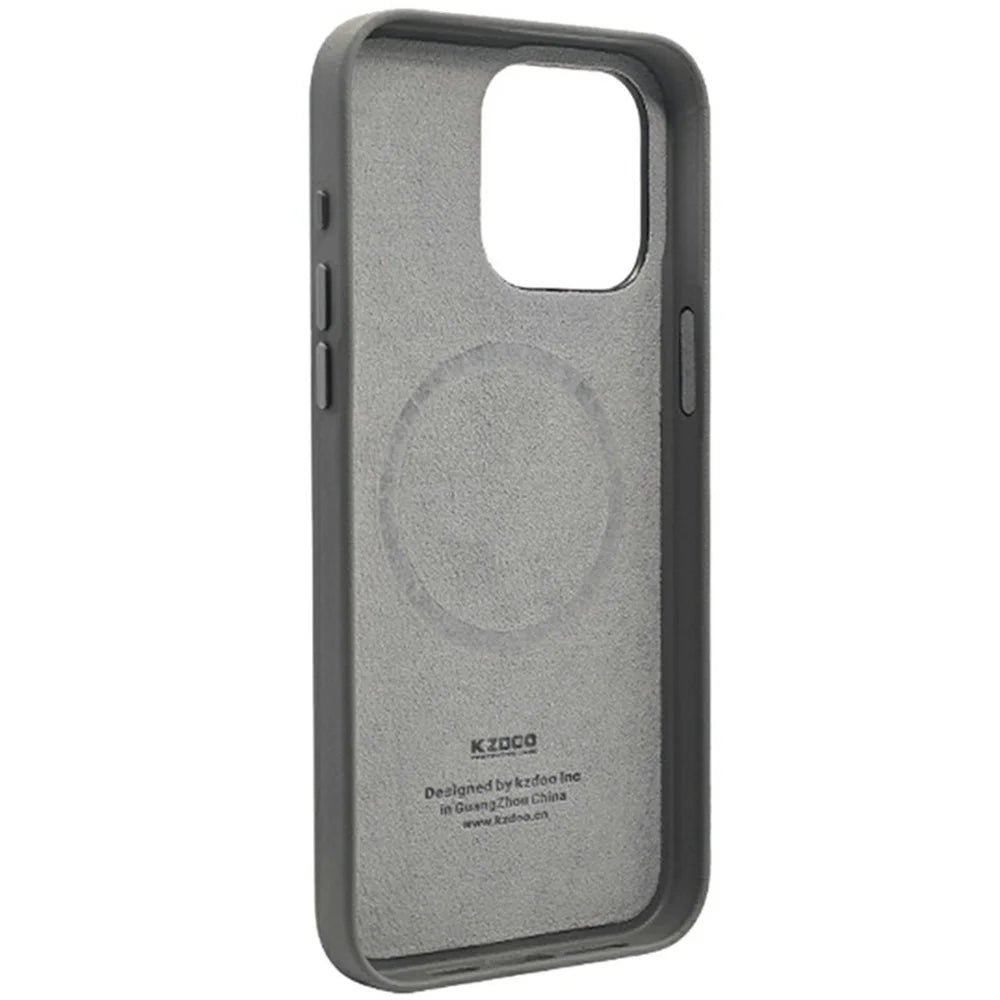 KZDOO For iPhone 16 Pro Case Compatible with MagSafe PU+PC Shockproof Phone Cover - Titanium Grey - 2