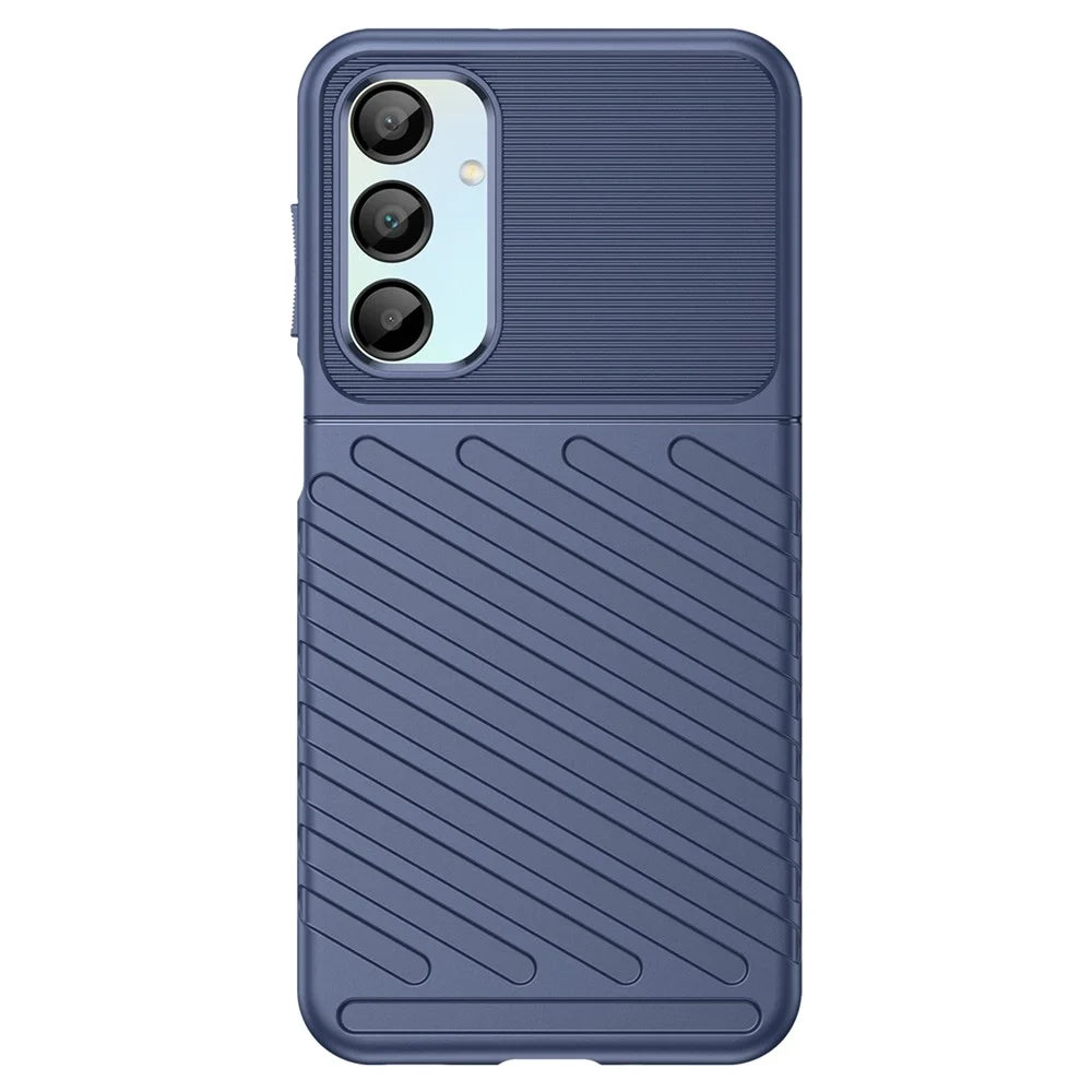For Samsung Galaxy A16 5G / A16 4G Case Twill Texture TPU Shockproof Protective Phone Cover - Blue - 2