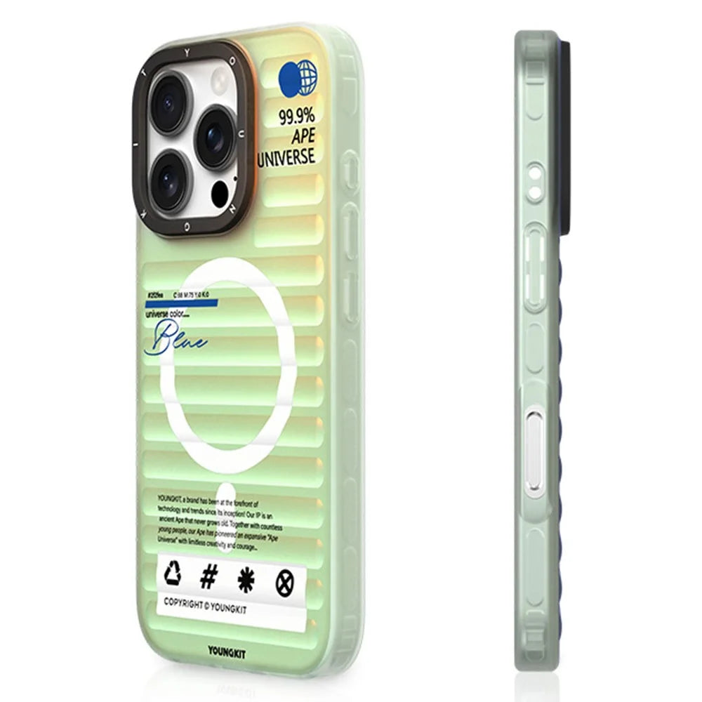 YOUNGKIT Gradient Series for iPhone 16 Pro Case Compatible with MagSafe IMD TPU Back Cover - Blue - 2
