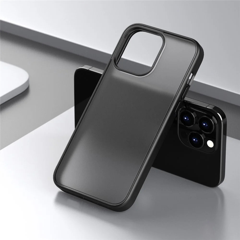 Magic Series for iPhone 16 Pro Max Case Translucent Matte TPU + PC Phone Cover - Black - 2