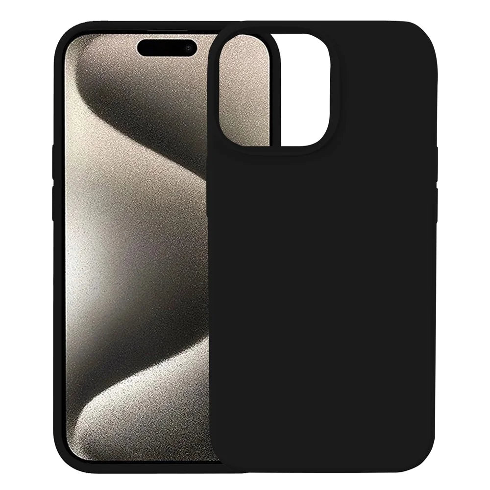 KALEBOL KLB-YTGJ001 For iPhone 14 Pro Max Case Solid Color Liquid Silicone+PC Phone Cover - Black - 2