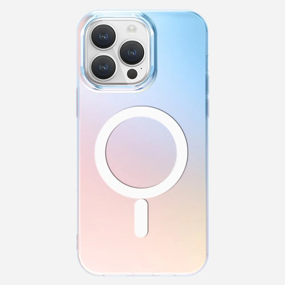 For iPhone 14 Pro Max Case Compatible with MagSafe Laser Gradient Effect TPU+PC Phone Cover - 4