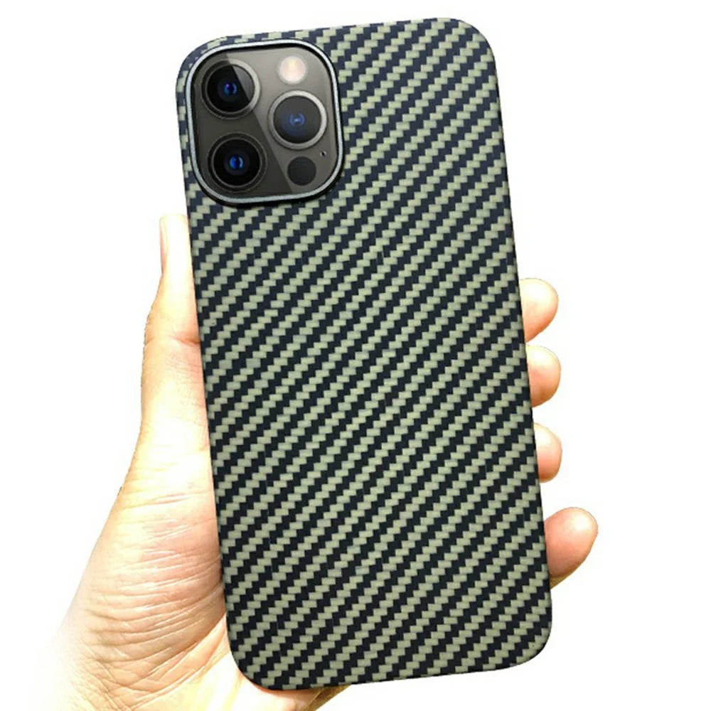 KZDOO For iPhone 16 Pro Case Aramid Fiber Phone Cover Support Wireless Charging - Green - 1