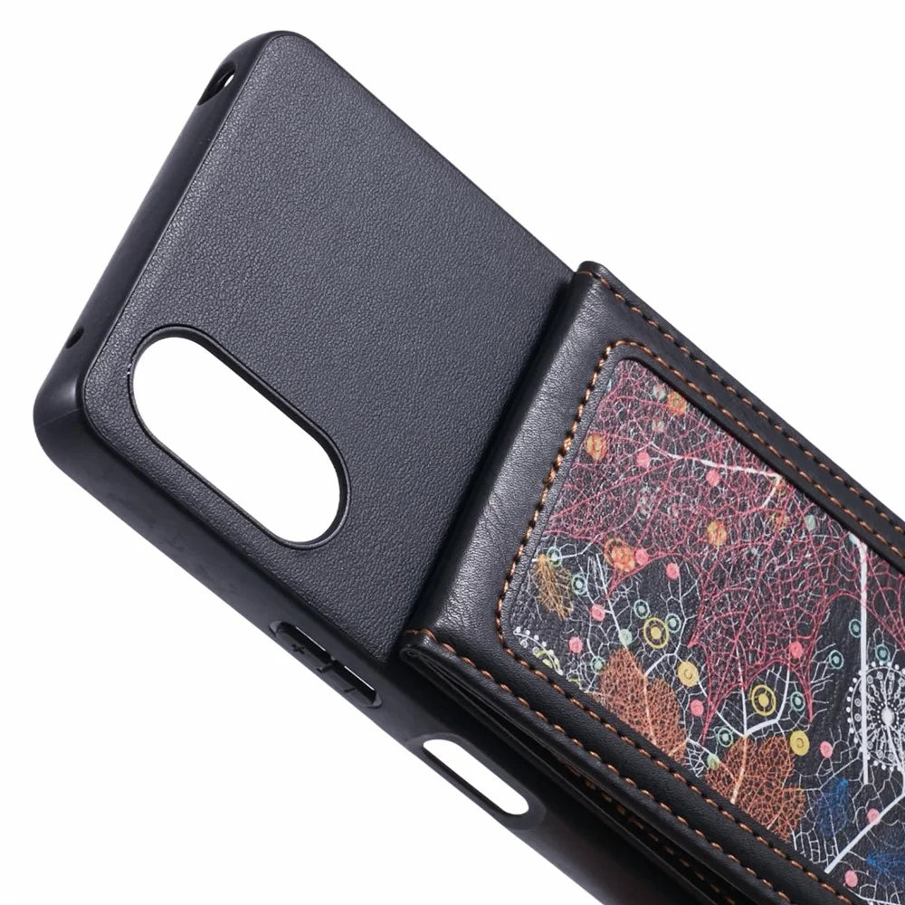 For Sony Xperia 10 VI Phone Case with Galaxy Card Bag Kickstand RFID Blocking - 7