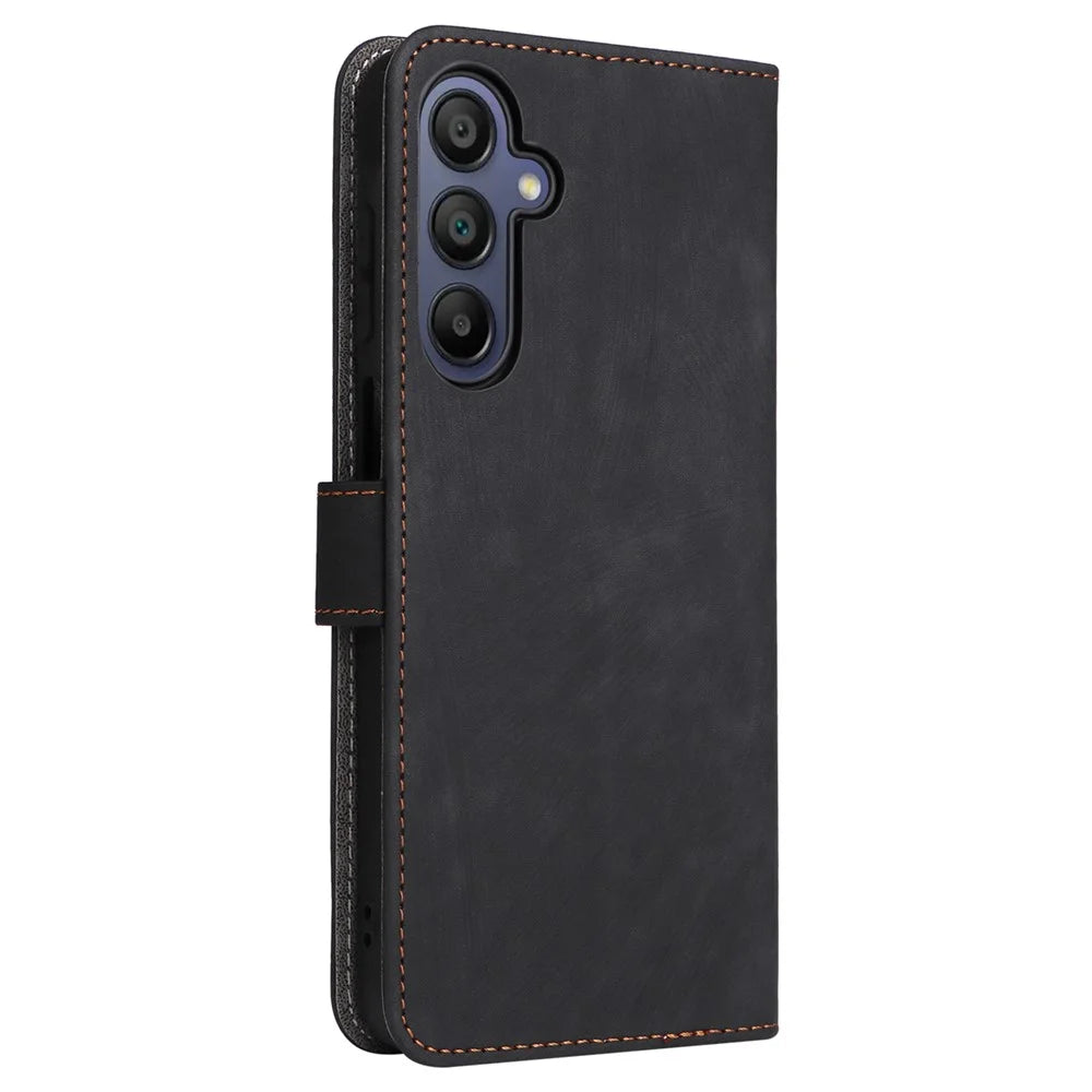 For Samsung Galaxy A16 5G / A16 4G Wallet Case RFID Blocking PU Leather Cover Stand View - Black - 7