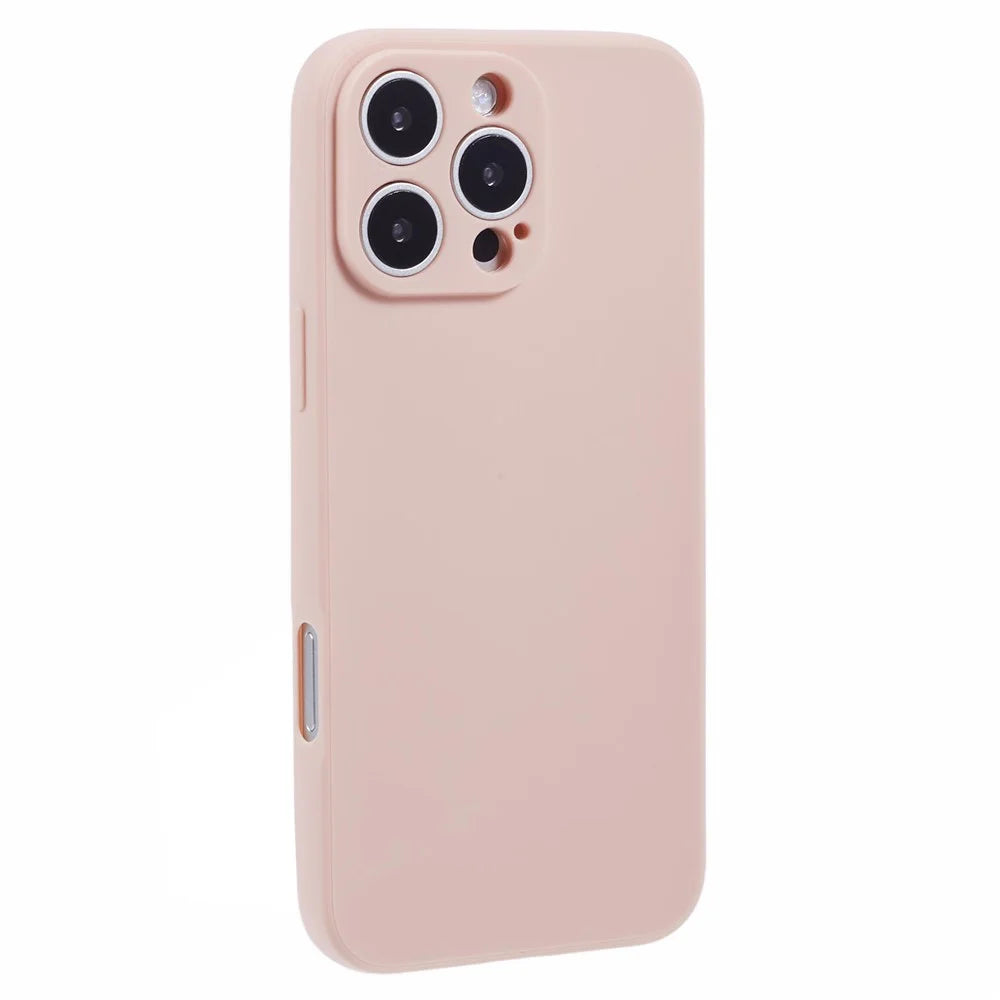 For iPhone 16 Pro Max Case Precise Cut-Outs Straight Edge TPU Shockproof Phone Cover - Pink - 1