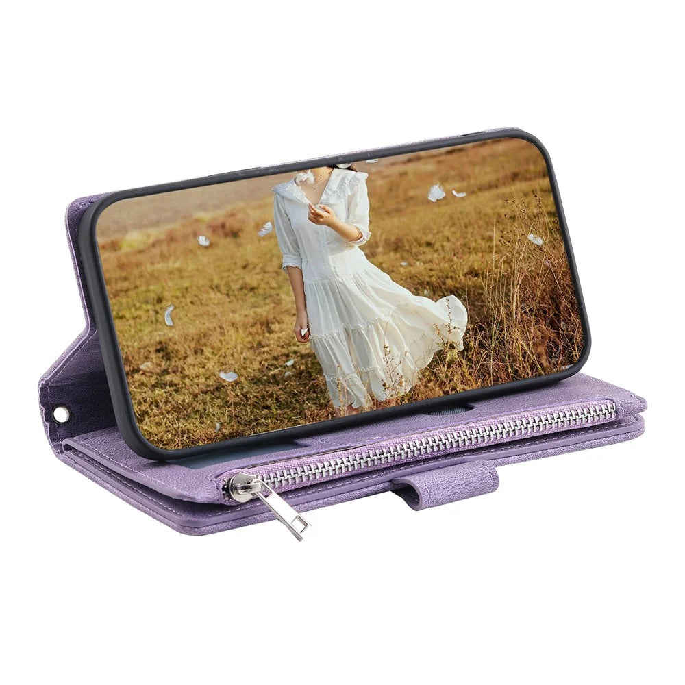 Style 005 For Samsung Galaxy A06 4G Wallet Case Rhombus Stitching Line PU Leather Phone Cover - Purple - 2