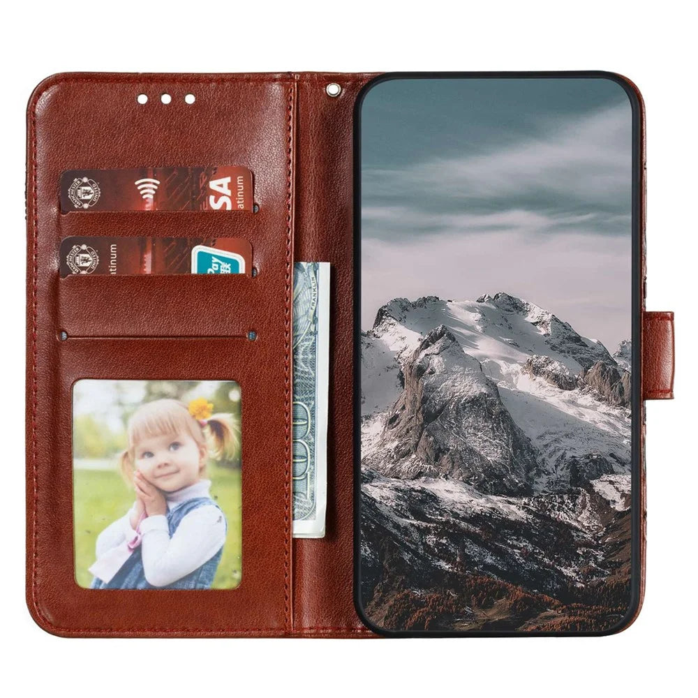 For Samsung Galaxy A25 5G (Global) (161.0 x 76.5 x 8.3mm) Case PU Leather Mandala Wallet Phone Cover - Brown - 2