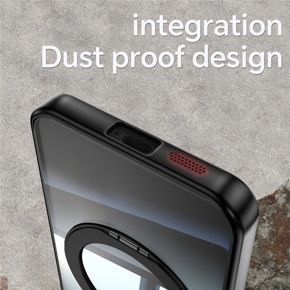 For Samsung Galaxy S24 Case Rotatable Magnetic Kickstand TPU+PC Phone Cover with Lens Film - Black - 6