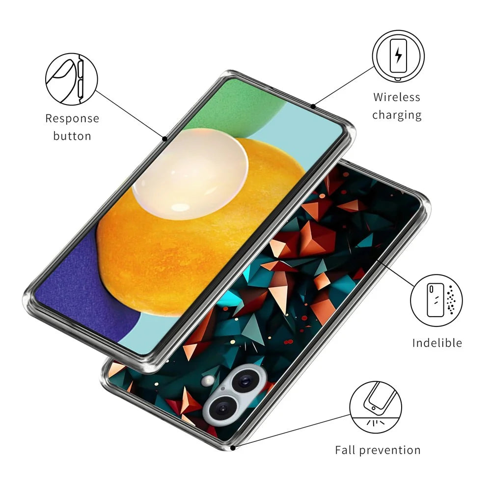 For iPhone 16 Plus Case Shock-Absorbent TPU Pattern Printed Phone Cover - Style A - 3