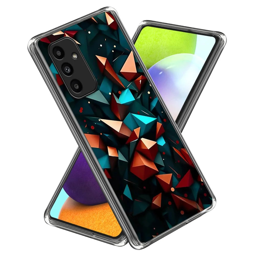 For Samsung Galaxy A15 4G / 5G Case Shock-Absorbent TPU Pattern Printed Phone Cover - Style A - 1