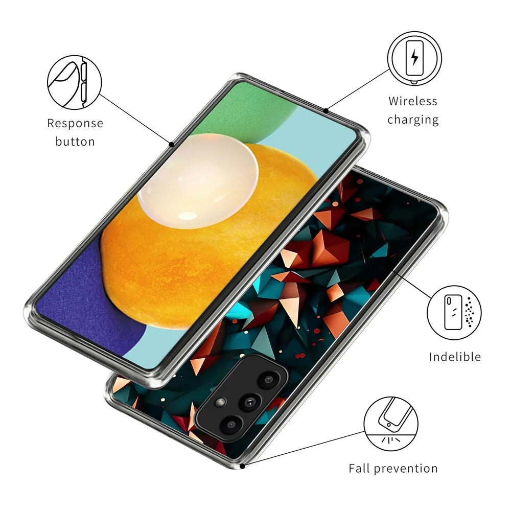 For Samsung Galaxy A15 4G / 5G Case Shock-Absorbent TPU Pattern Printed Phone Cover - Style A - 3