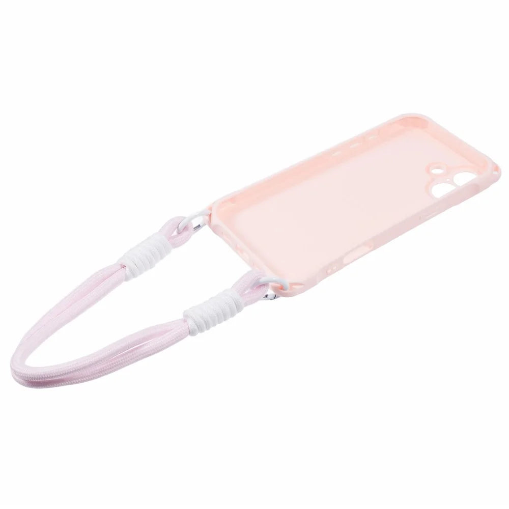 For iPhone 16 Plus Case Reinforced Corner Shockproof TPU Phone Cover with Wrist Strap - Pink - 6