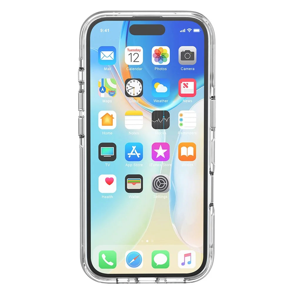 For iPhone 16 Pro Max Case Compatible with MagSafe Airbag Design PC+TPU Clear Phone Cover - 3